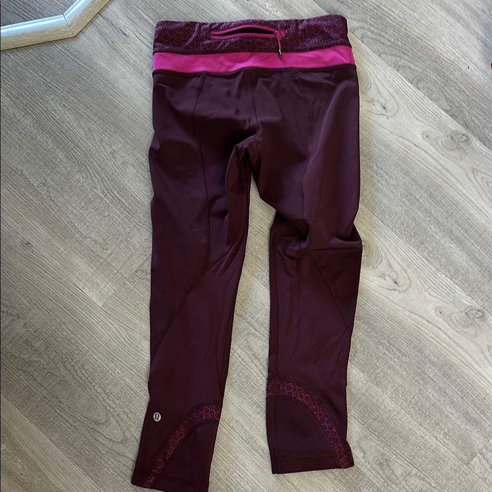 Lululemon Burgundy Leggings - Picture 2 of 4